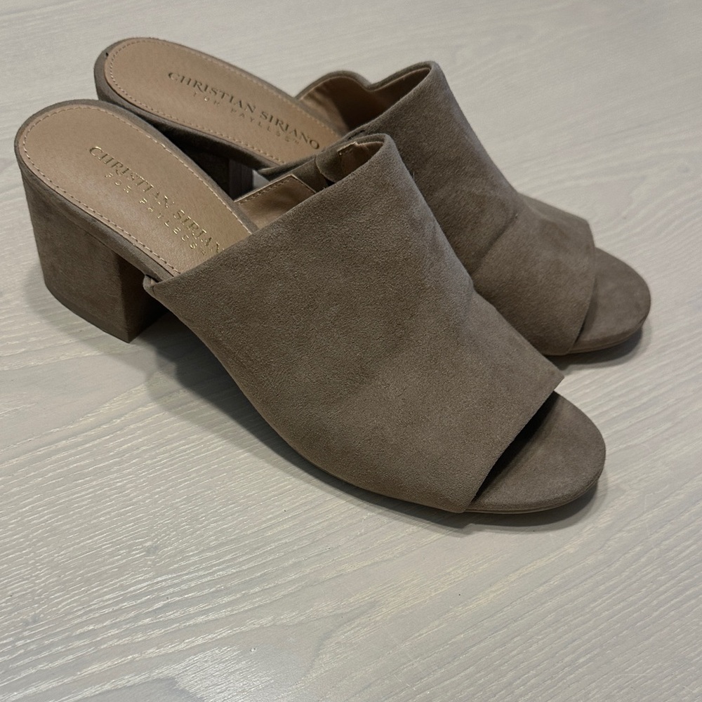 Christian Siriano Women's Brown Suede Mules